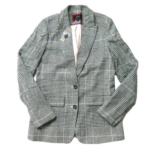 J. Crew Jackets & Blazers - NWT J.Crew Boyfriend Blazer in Black White Plaid Italian Wool Jacket 8 $248